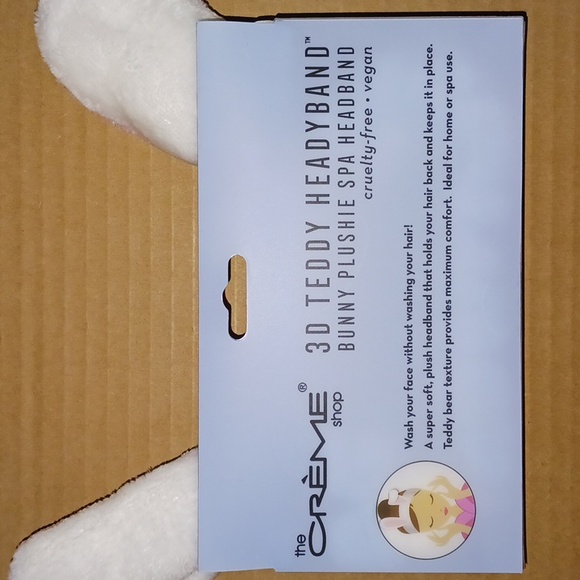 Spa Headband Plush Easter Bunny By The Creme Shop. Hair Face Accessory NWT pink - Picture 2 of 3